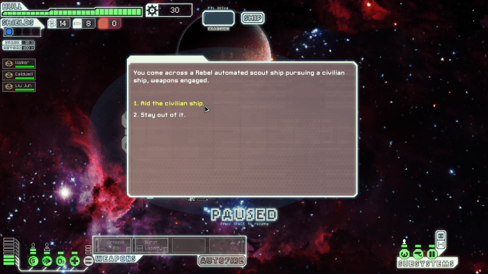 FTL Game Choices Gameplay